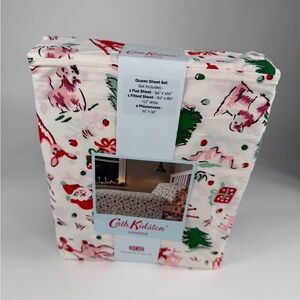 NEW Cath Kidston “Ditsy Deer Pink” Queen Sheet Set 4 PC